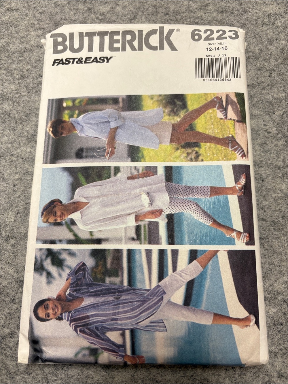 Butterick Women's Button-Down Tunic Shirt Pattern - White and Blue Options